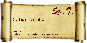 Sziva Talabor névjegykártya